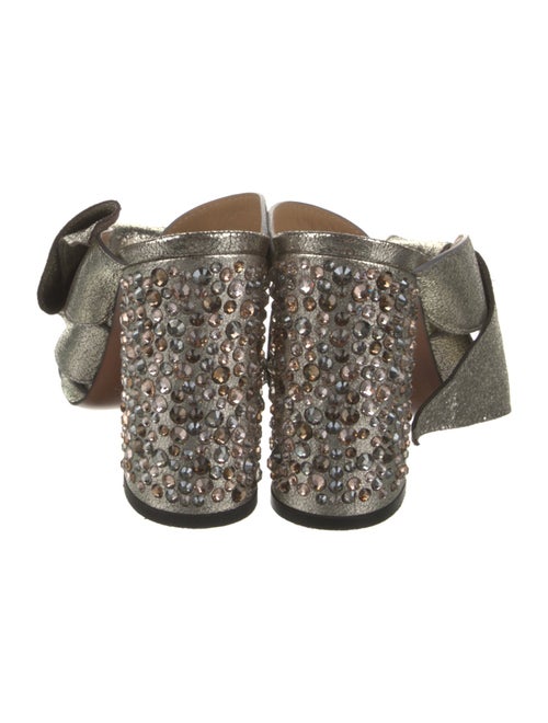 Chloé Leather Crystal Embellishments Slides