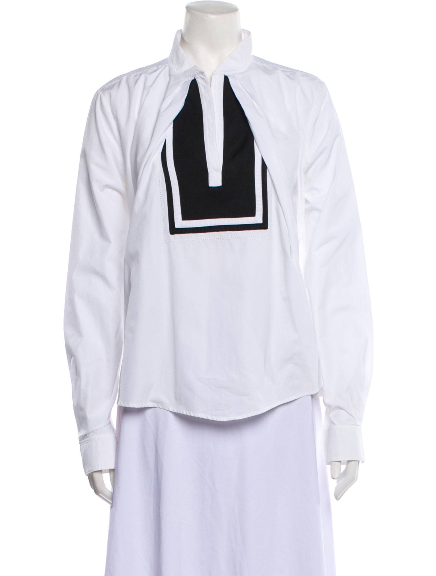 Chloé V-Neck Long Sleeve Button-Up Top