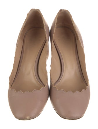 Chloé Leather Scalloped Accent Pumps