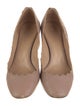 Chloé Leather Scalloped Accent Pumps