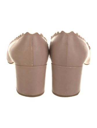 Chloé Leather Scalloped Accent Pumps