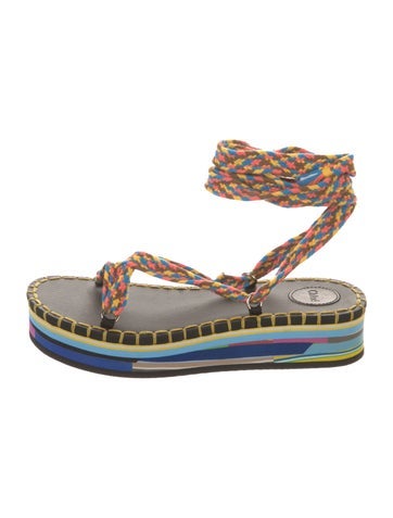 Chloé Sandals Printed Braided Accents IT 40 | 10