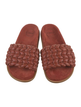 Chloé Leather Braided Accents Slides