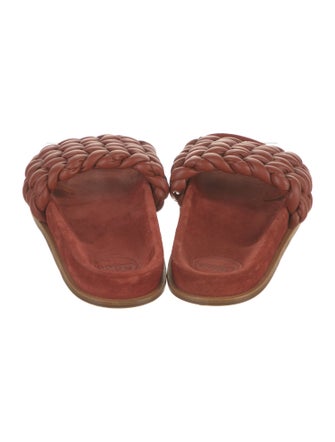 Chloé Leather Braided Accents Slides