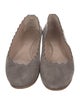 Chloé Suede Scalloped Accent Ballet Flats