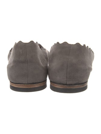 Chloé Suede Scalloped Accent Ballet Flats