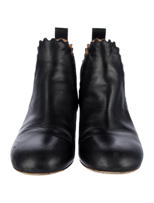 Chloé Leather Scalloped Accent Chelsea Boots