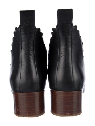 Chloé Leather Scalloped Accent Chelsea Boots