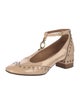 Chloé Patent Leather Lasercut Accents T-Strap Pumps