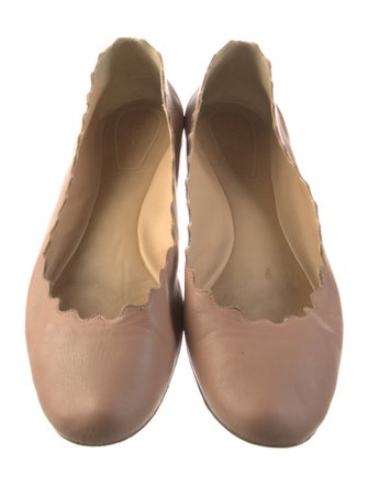 Chloé Leather Scalloped Accent Ballet Flats