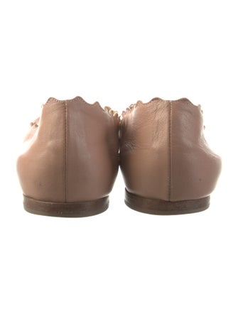 Chloé Leather Scalloped Accent Ballet Flats