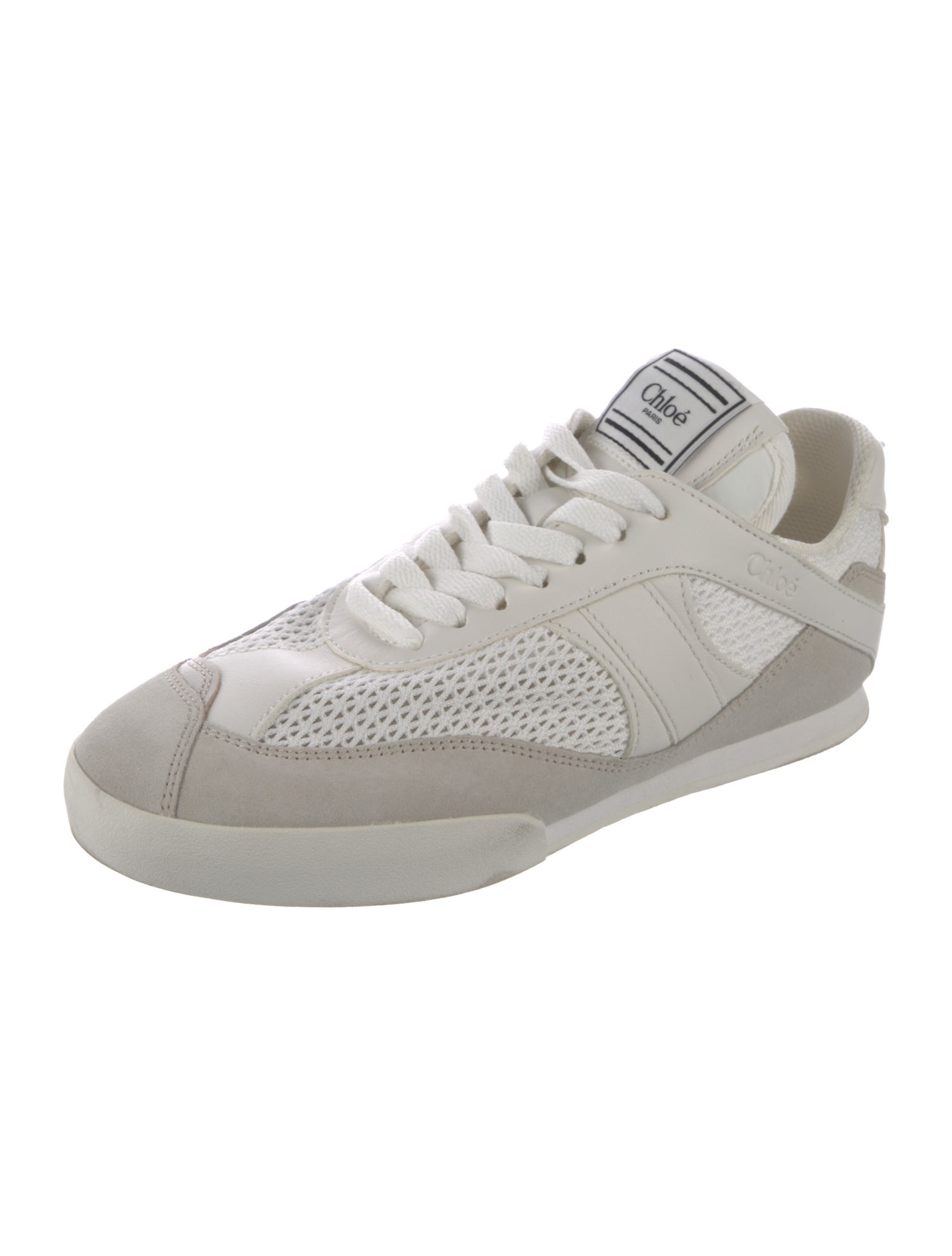 Chloé Leather Scalloped Accent Sneakers