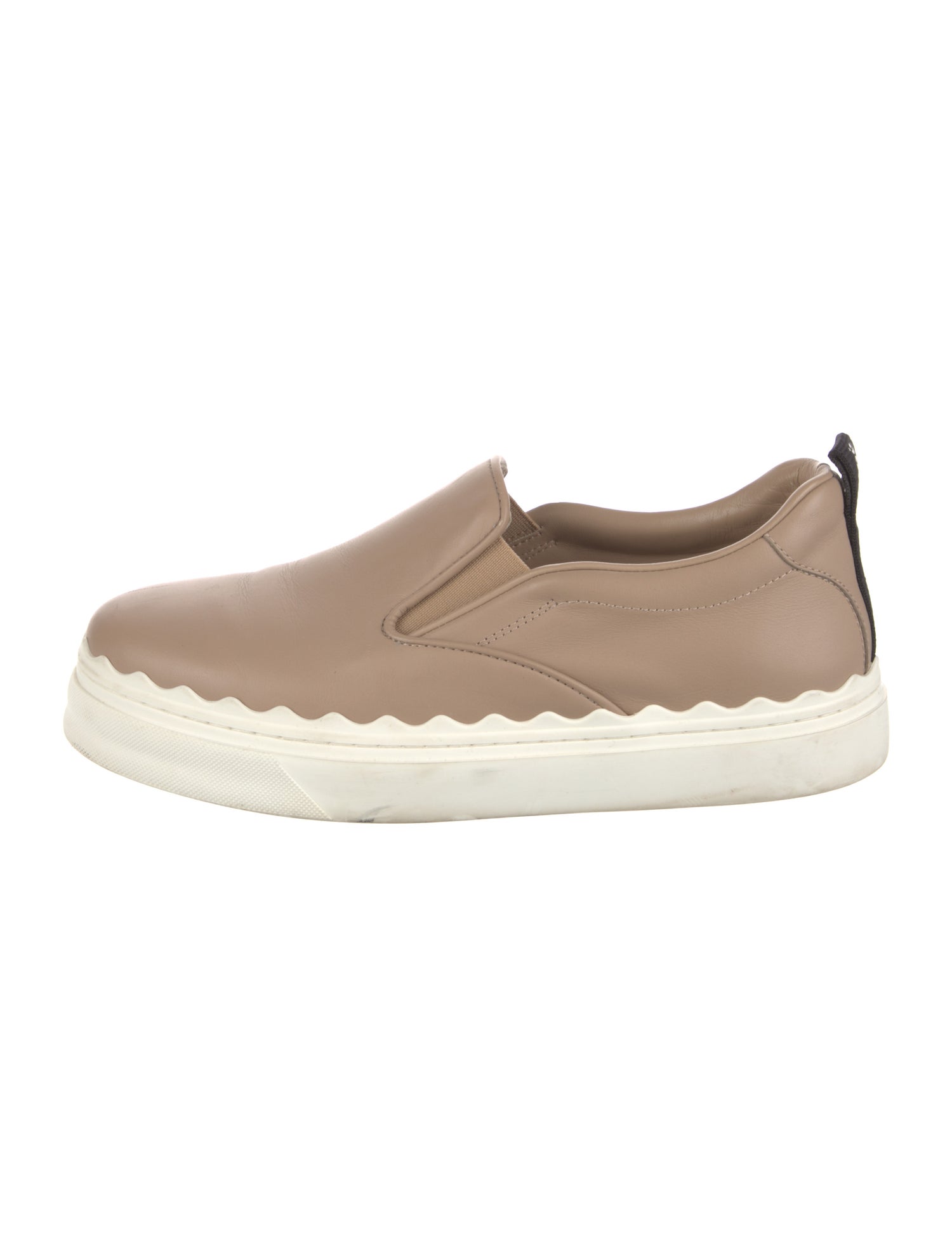 Chloé Leather Scalloped Accent Sneakers