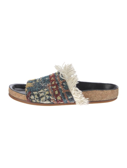 Chloé Patterned Fringe Trim Accent Slides