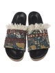 Chloé Patterned Fringe Trim Accent Slides