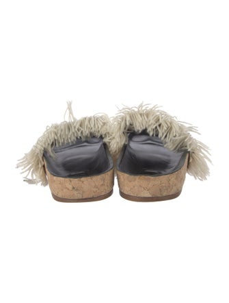Chloé Patterned Fringe Trim Accent Slides