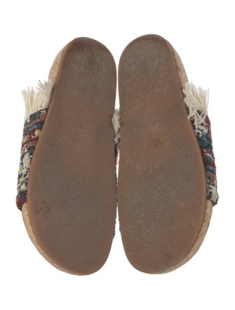 Chloé Patterned Fringe Trim Accent Slides