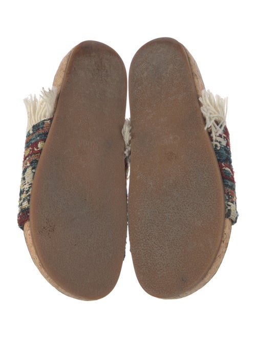 Chloé Patterned Fringe Trim Accent Slides