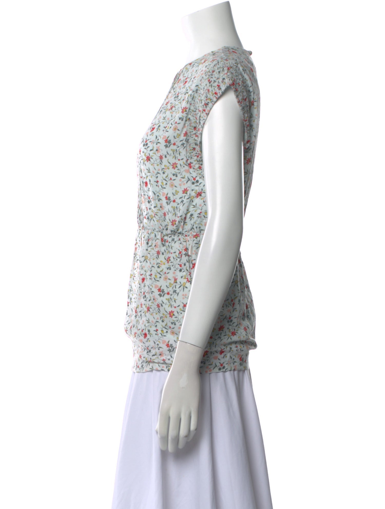 Chloé Floral Print Crew Neck Blouse