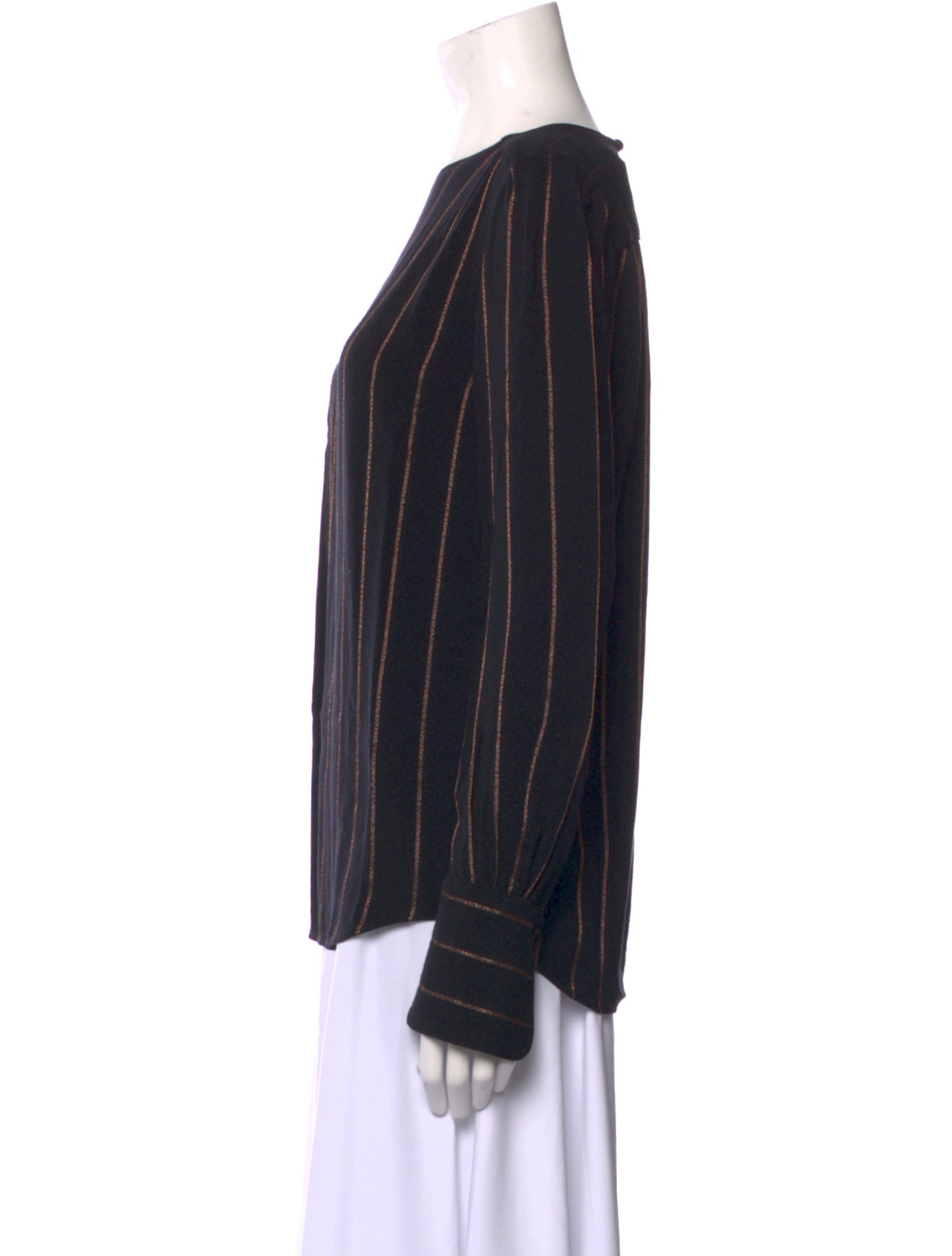 Chloé Striped Bateau Neckline Blouse