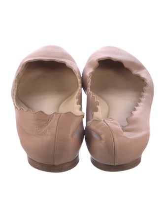 Chloé Leather Scalloped Accent Ballet Flats