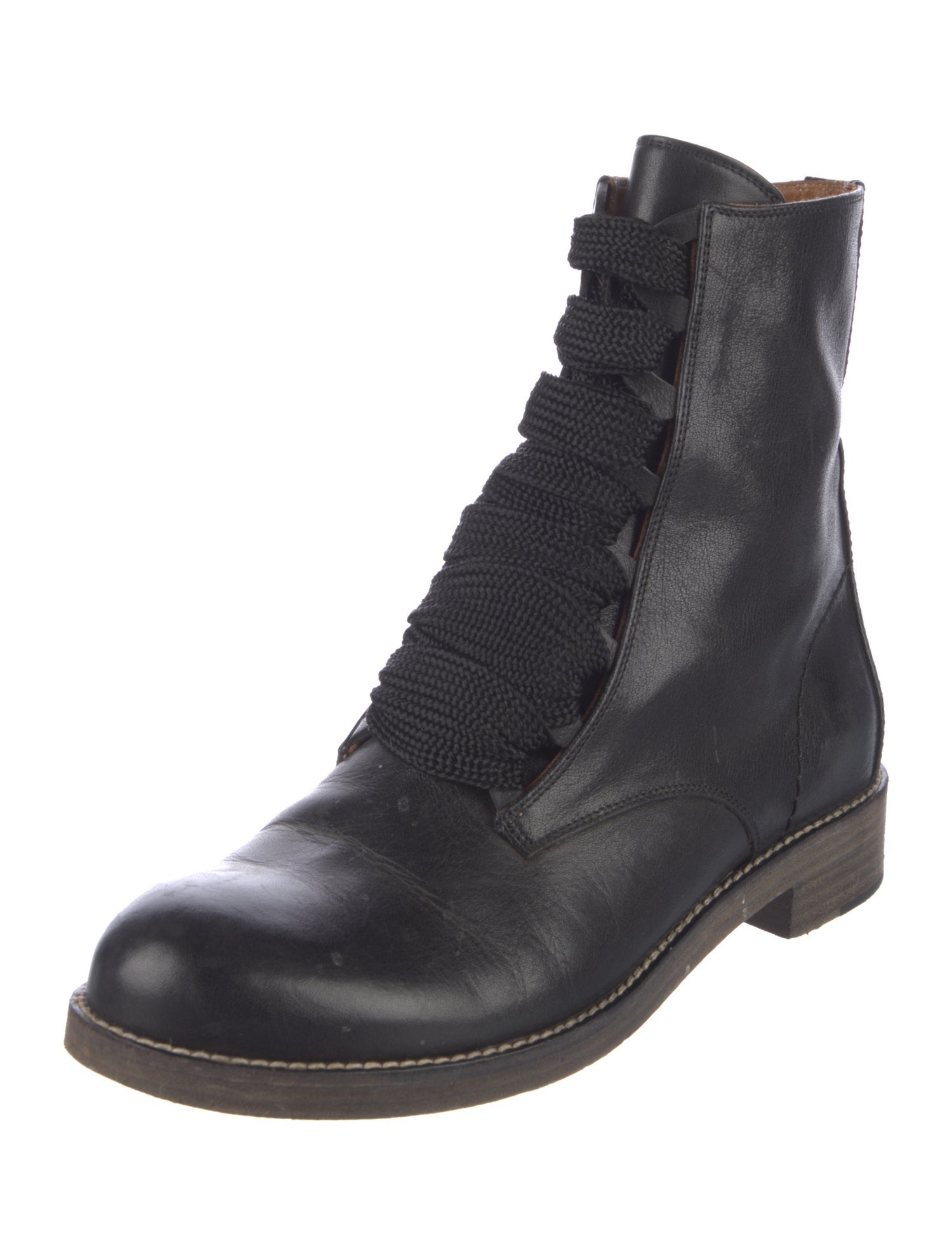 Chloé Leather Combat Boots