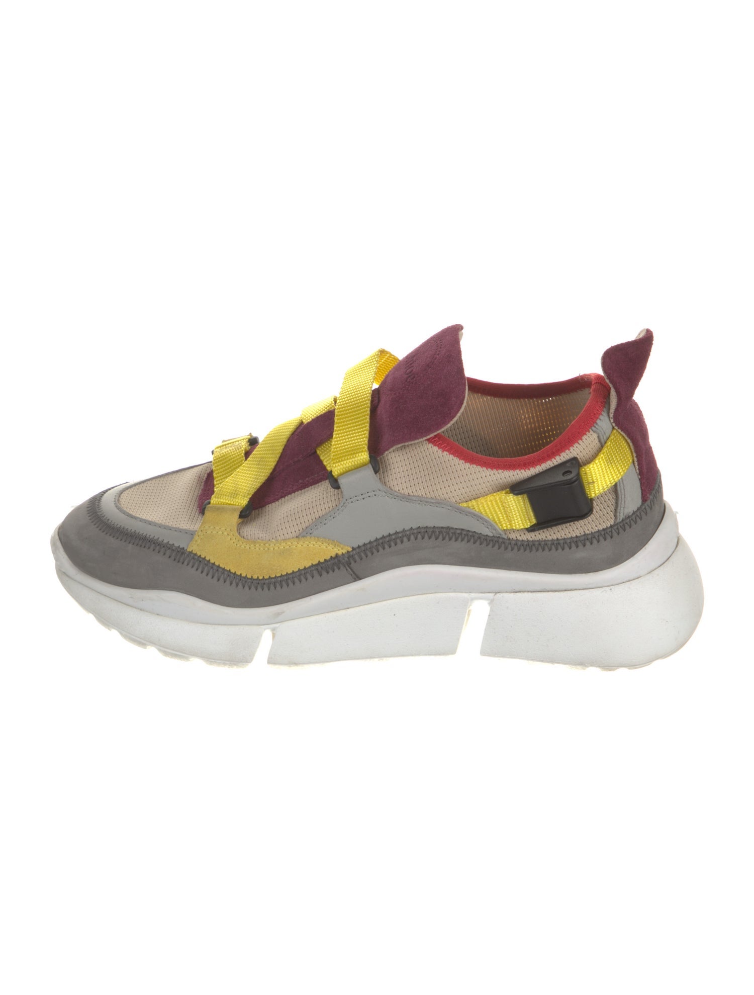 Chloé Colorblock Pattern Mesh Accents Sneakers