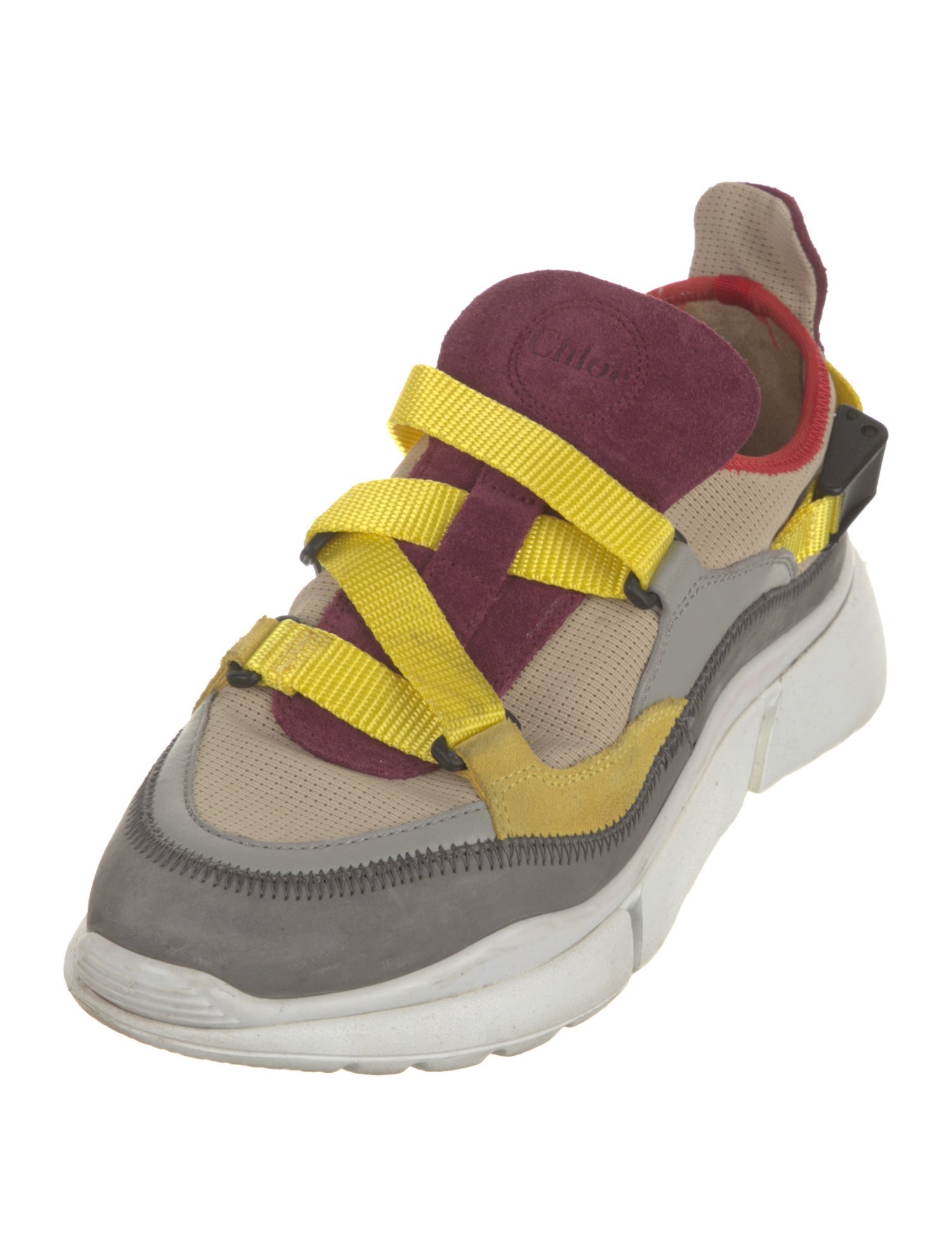 Chloé Colorblock Pattern Mesh Accents Sneakers
