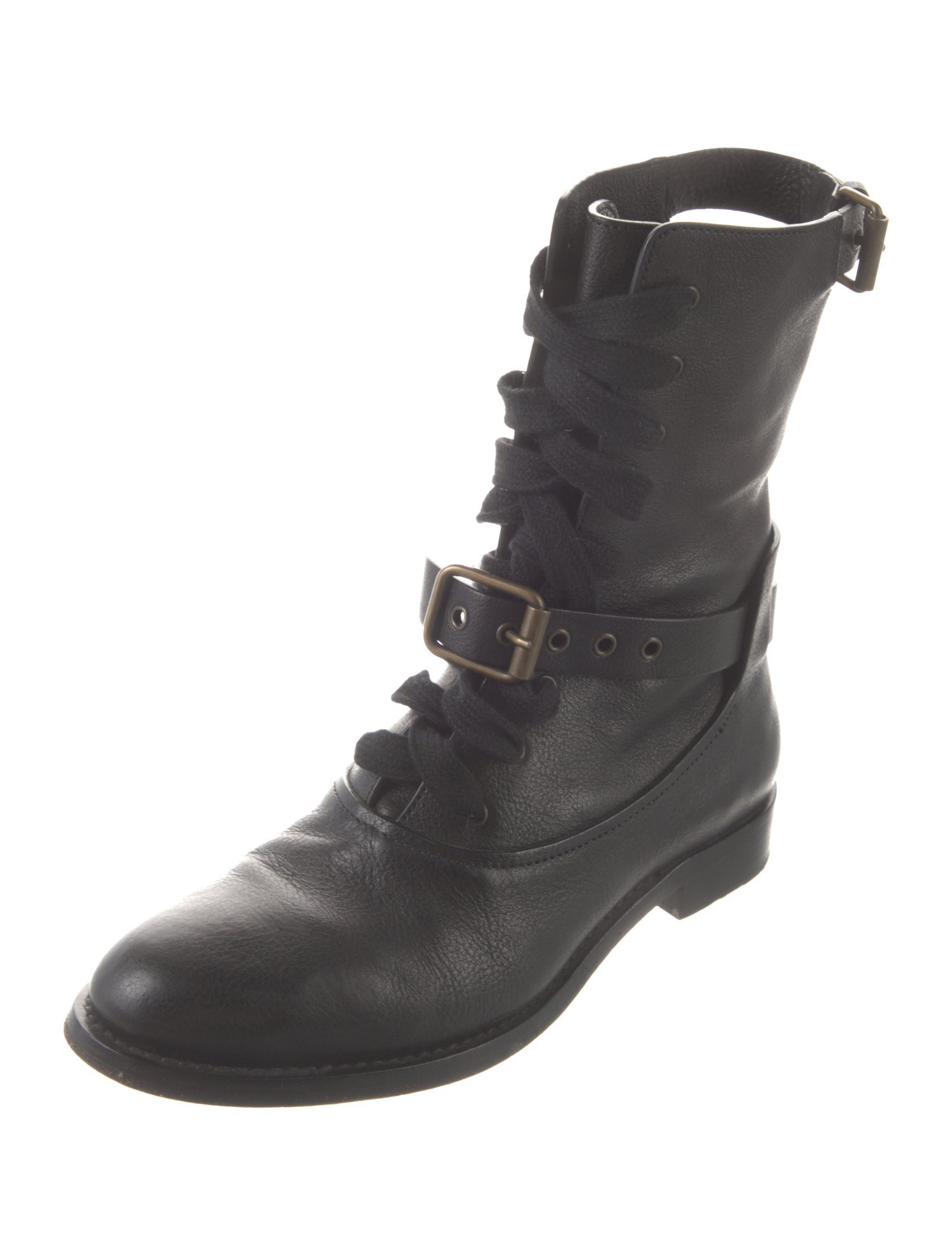 Chloé Leather Combat Boots