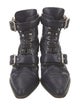Chloé Leather Animal Print Lace-Up Boots