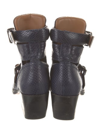 Chloé Leather Animal Print Lace-Up Boots