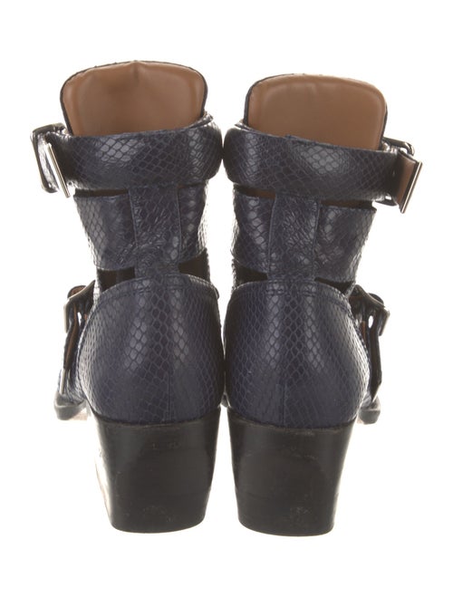 Chloé Leather Animal Print Lace-Up Boots
