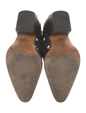 Chloé Leather Animal Print Lace-Up Boots