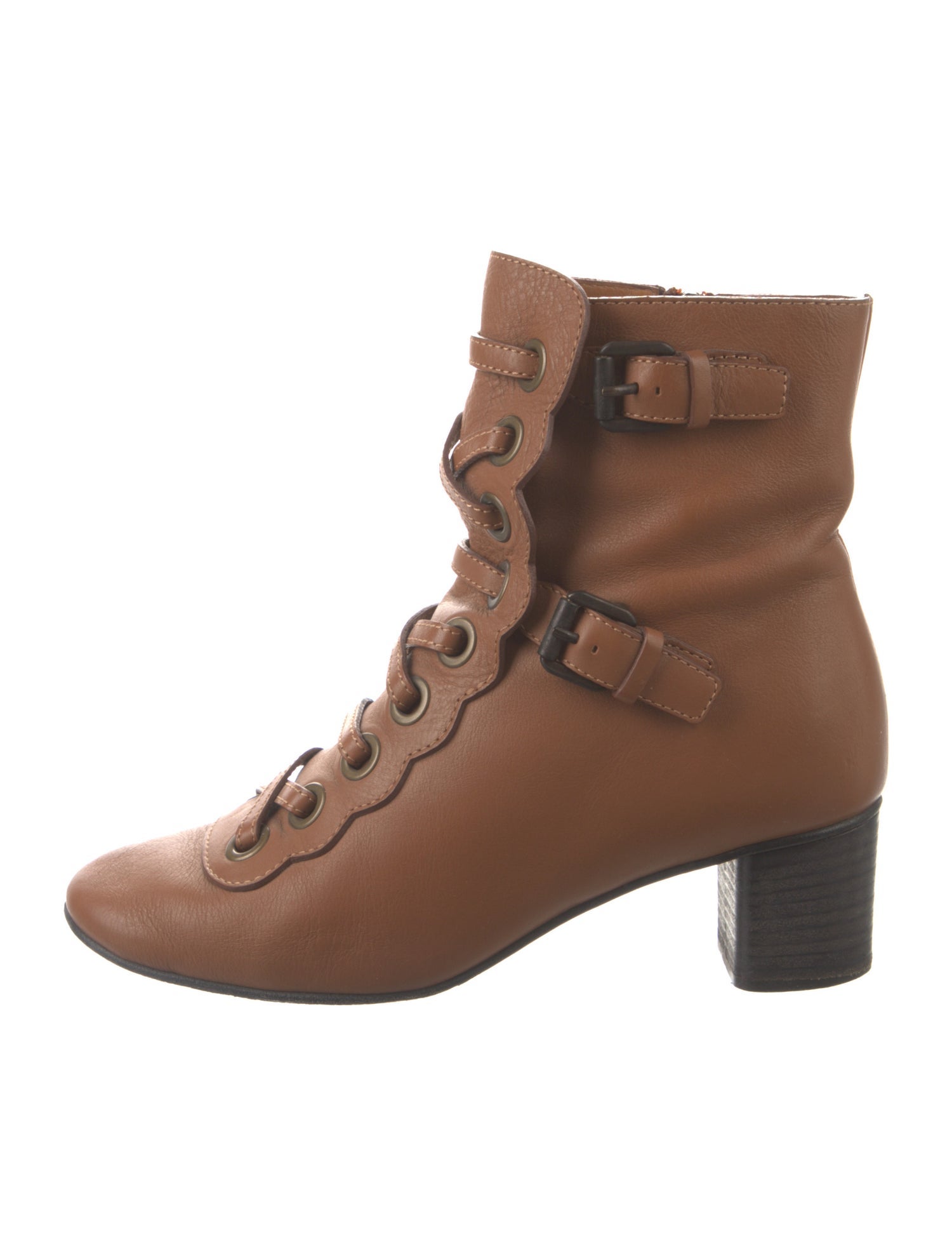 Chloé Leather Combat Boots