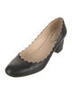 Chloé Leather Scalloped Accent Pumps