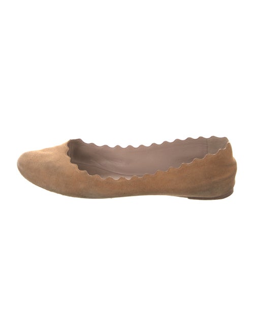 Chloé Suede Scalloped Accent Ballet Flats