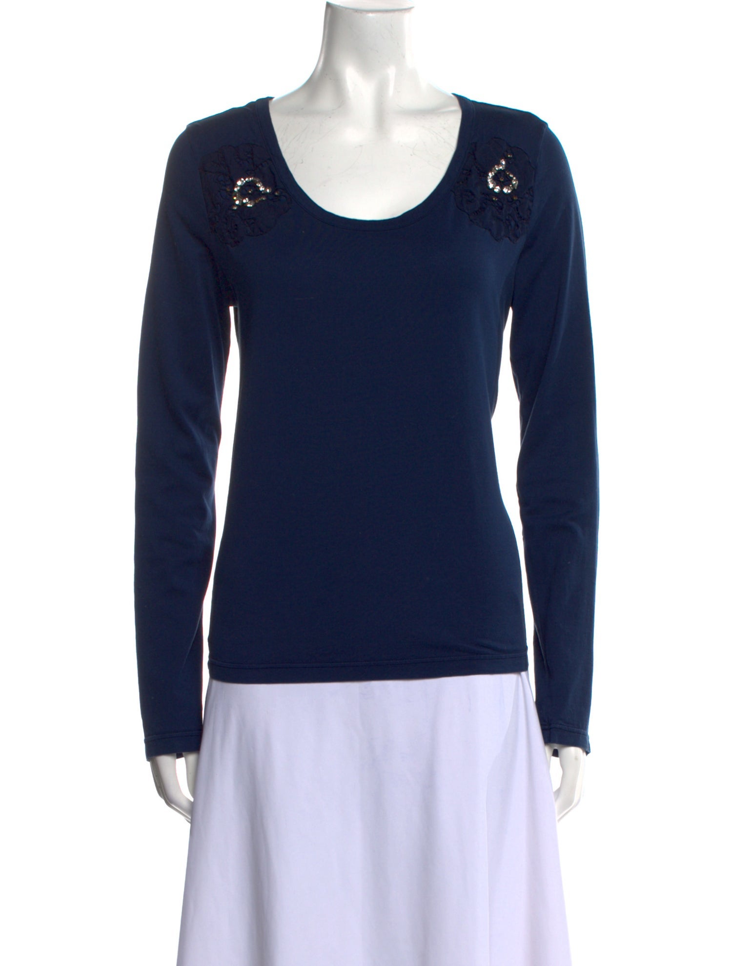 Chloé Scoop Neck Long Sleeve Top