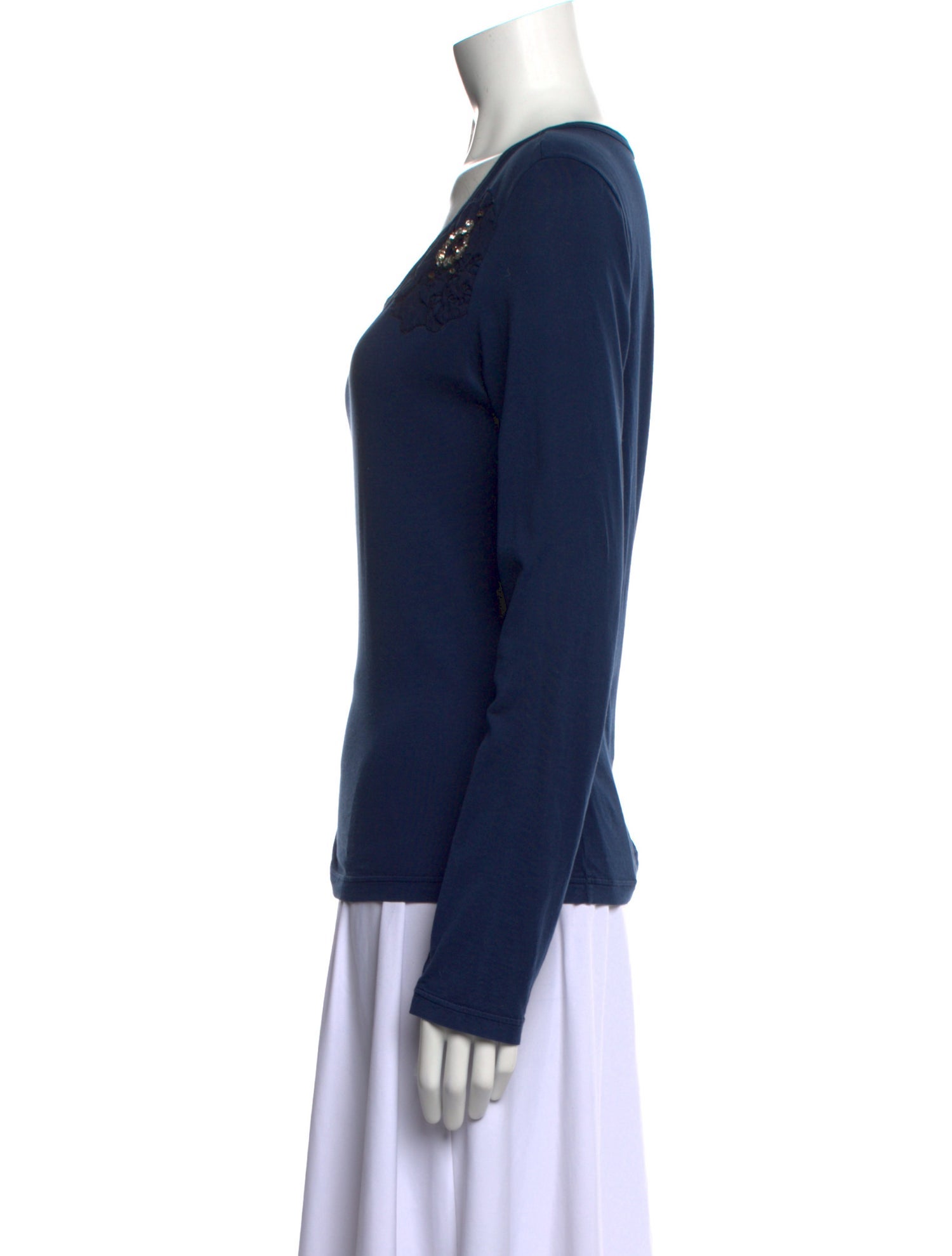 Chloé Scoop Neck Long Sleeve Top