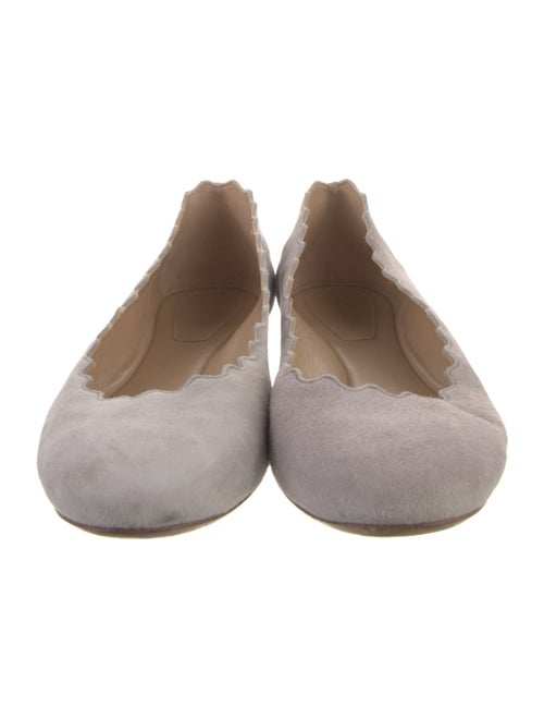 Chloé Suede Scalloped Accent Flats