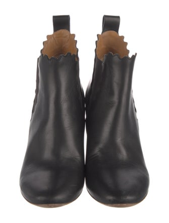 Chloé Leather Scalloped Accent Chelsea Boots