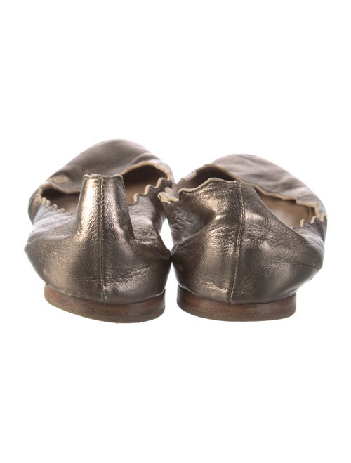 Chloé Leather Scalloped Accent Ballet Flats