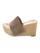 Chloé Suede Fringe Trim Accent Espadrilles