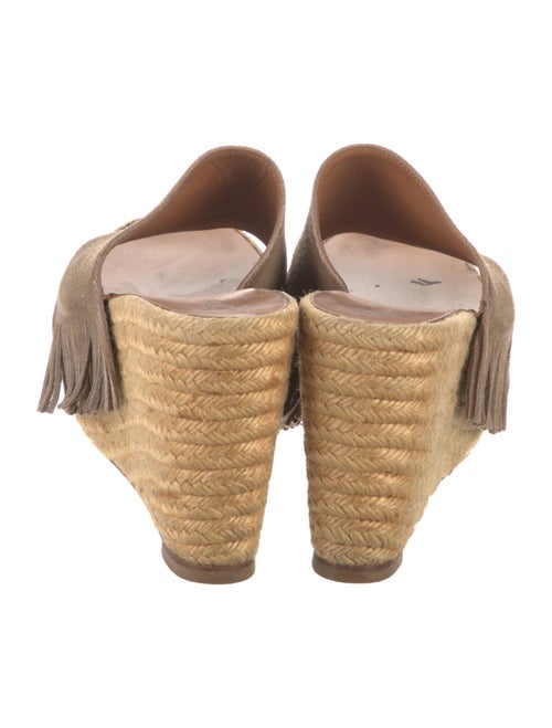 Chloé Suede Fringe Trim Accent Espadrilles