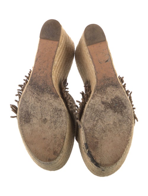 Chloé Suede Fringe Trim Accent Espadrilles