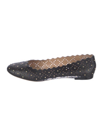 Chloé Leather Studded Accents Ballet Flats