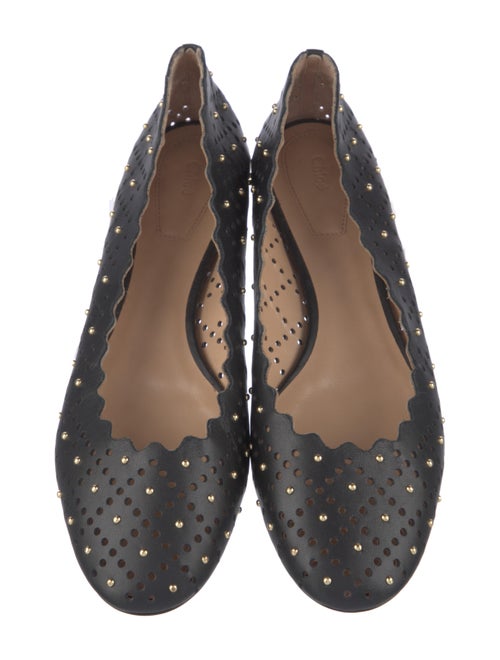 Chloé Leather Studded Accents Ballet Flats