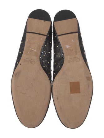 Chloé Leather Studded Accents Ballet Flats