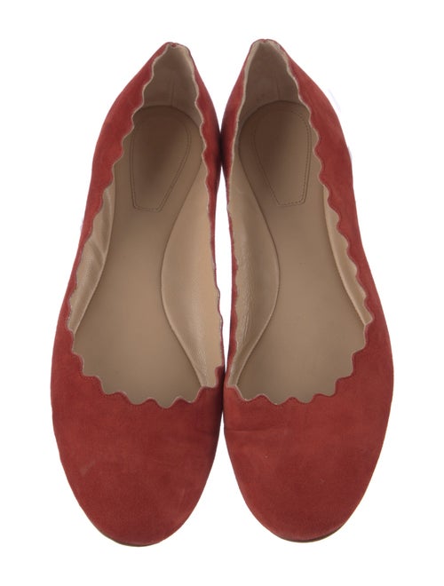 Chloé Suede Scalloped Accent Ballet Flats