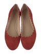 Chloé Suede Scalloped Accent Ballet Flats