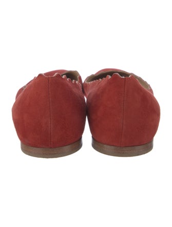 Chloé Suede Scalloped Accent Ballet Flats